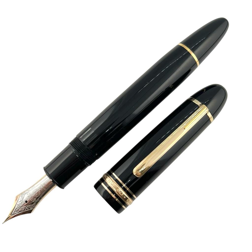 Great MONTBLANC fountain pen Meisterstück 149 Black gold 14K mens Used