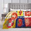 Tomato - Red Background Blankets Adults Child Flannel Throw Blanket For Chair Sofa Bed Warm Soft Design Quality Bedspread Gift