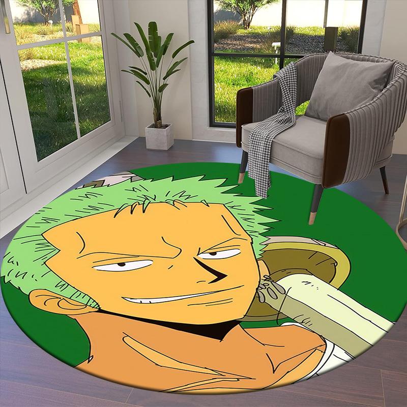 Roronoa Zoro Round Area Rug Carpet Rug For Living Room Bedroom Sofa Playroom Decor Nonslip Floor Mat