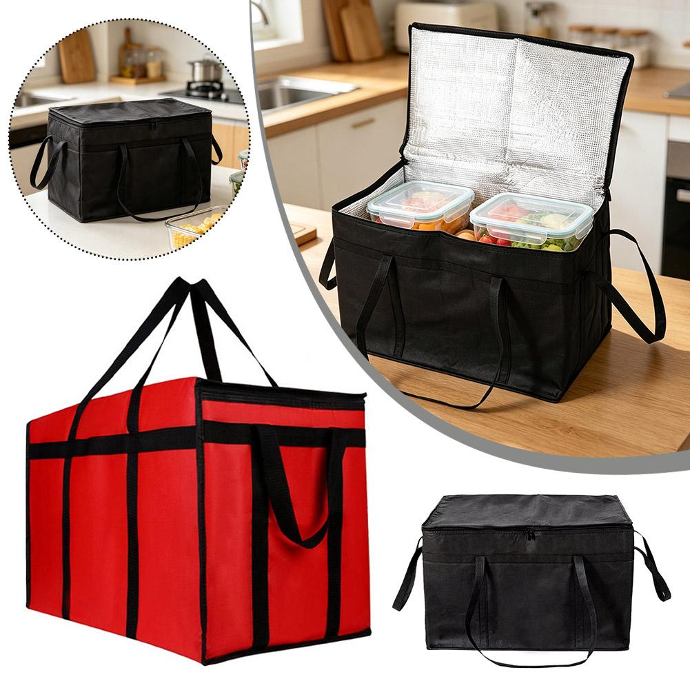 Insulated Thermal Tote Bag Big Storage Cooler Delivery Zipper Thermal Case Picnic Camping Tin Foil Food Bags