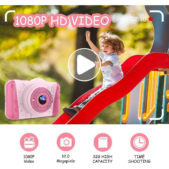 Kids Camera for Kids 3-10 Year Olds, 12MP HD Kids Digital Camera with 3.5'' Large Screen & 8X Digital Zoom, Children Camera Toys for Boys Girls with