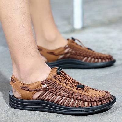 Men Roman Sandals Wide Outdoor Handmade Sandals Women Beach Shoes Couple Sandals Plus Size