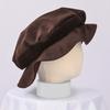 Soft Velvet Renaissance Beret Hat Faux Suede Mens Cosplay Cap Medieval Flat Cap  Festival Gathering