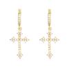 Punk Fashion Rhinestone Cross Earrings Kpop Zircon Cross Drop Earring for Women Grunge Egirl Earrings Charm Jewelry Accessories