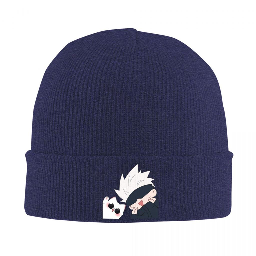Gojo Manga Kawaii Japanese Anime Warm Knitted Cap Hip Hop Bonnet Hat Autumn Winter Outdoor Beanies Hats for Unisex Adult
