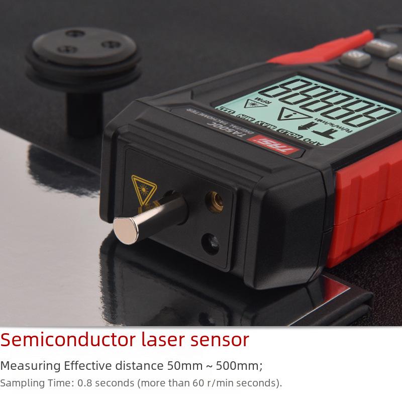 Tean Laser Tachometer TA500C: Digital Display Contact Speed and Line Speed Meter