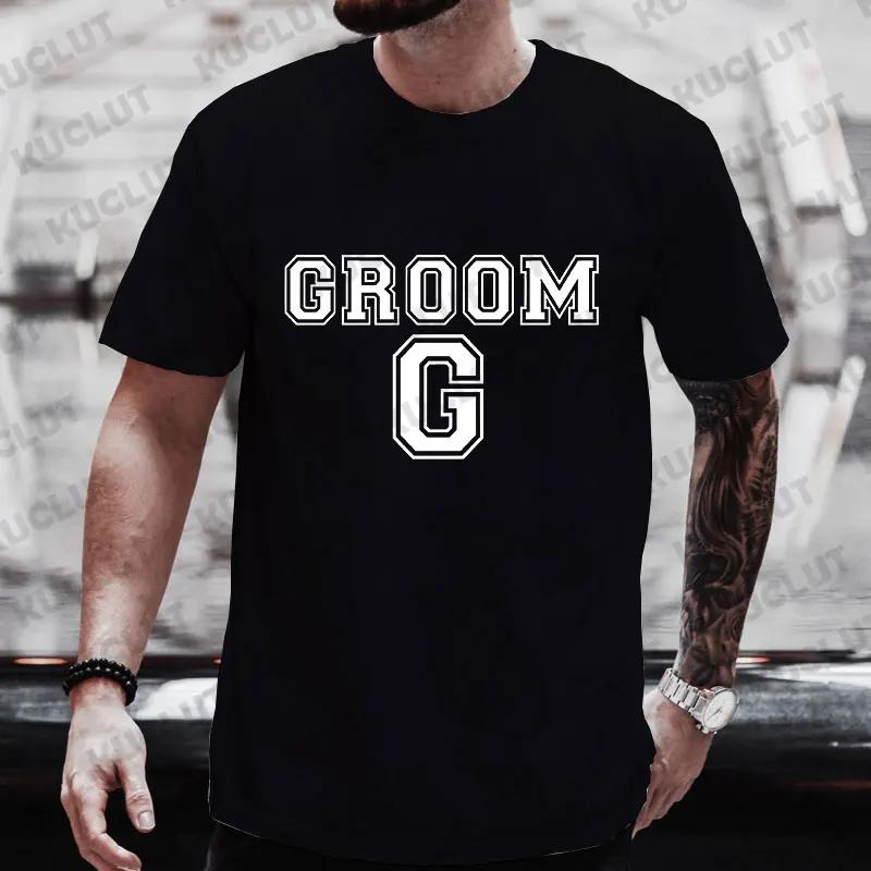 Groom Squad Best Man T Shirt Team EVG Future Groom Tshirt Friends Single Farewell Fashion Graphic Tops Bachelor Stag Party Tees