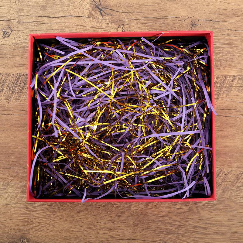 Festive Gold Thread & Paper Raffia Filler for Wedding Candy Box Gifts with Luminous Gold Foil Shreds, 2025 Edition