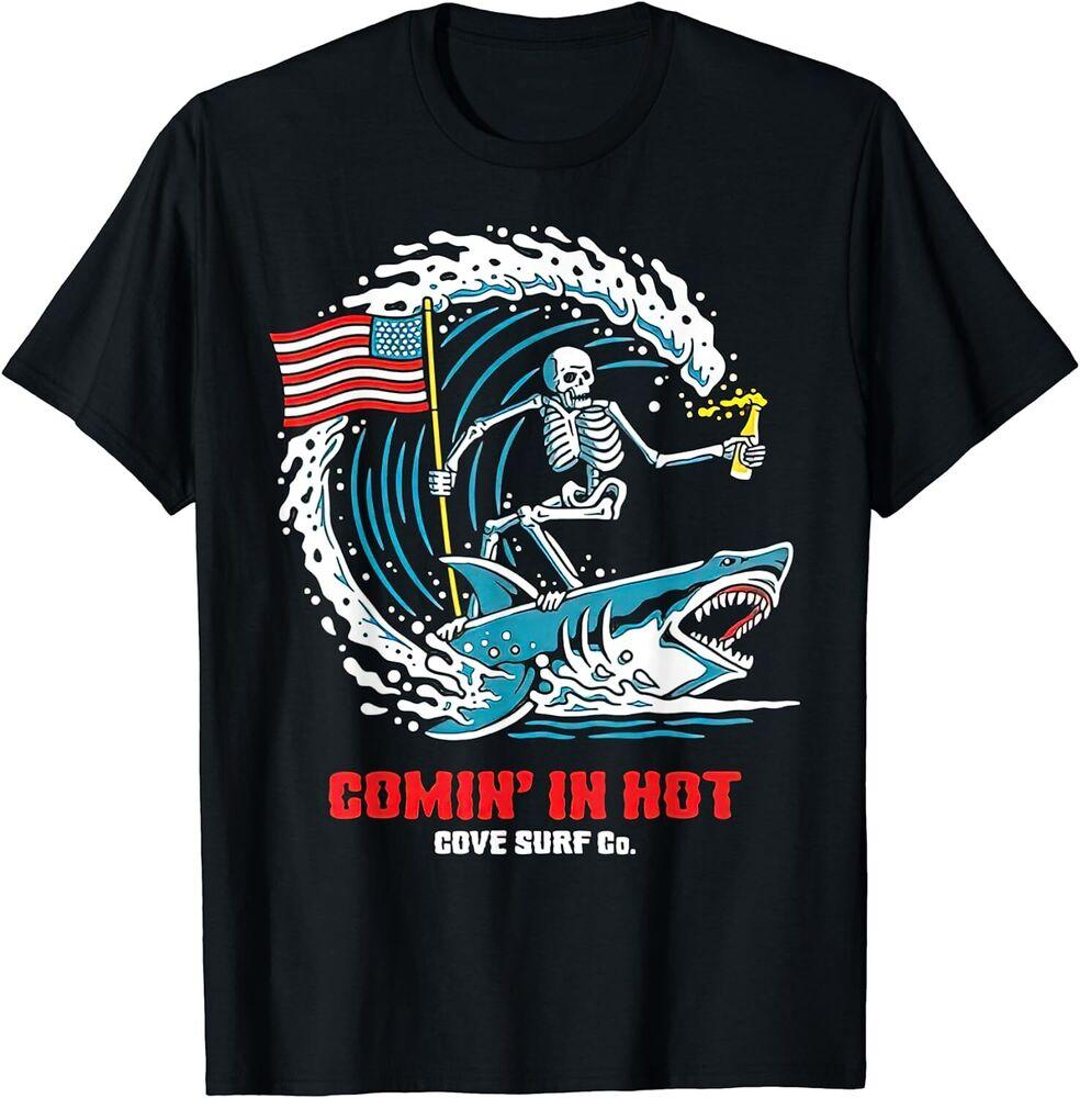Comin  In Hot Cove Surf Co Black T-Shirt Unisex T-Shirt XXXL