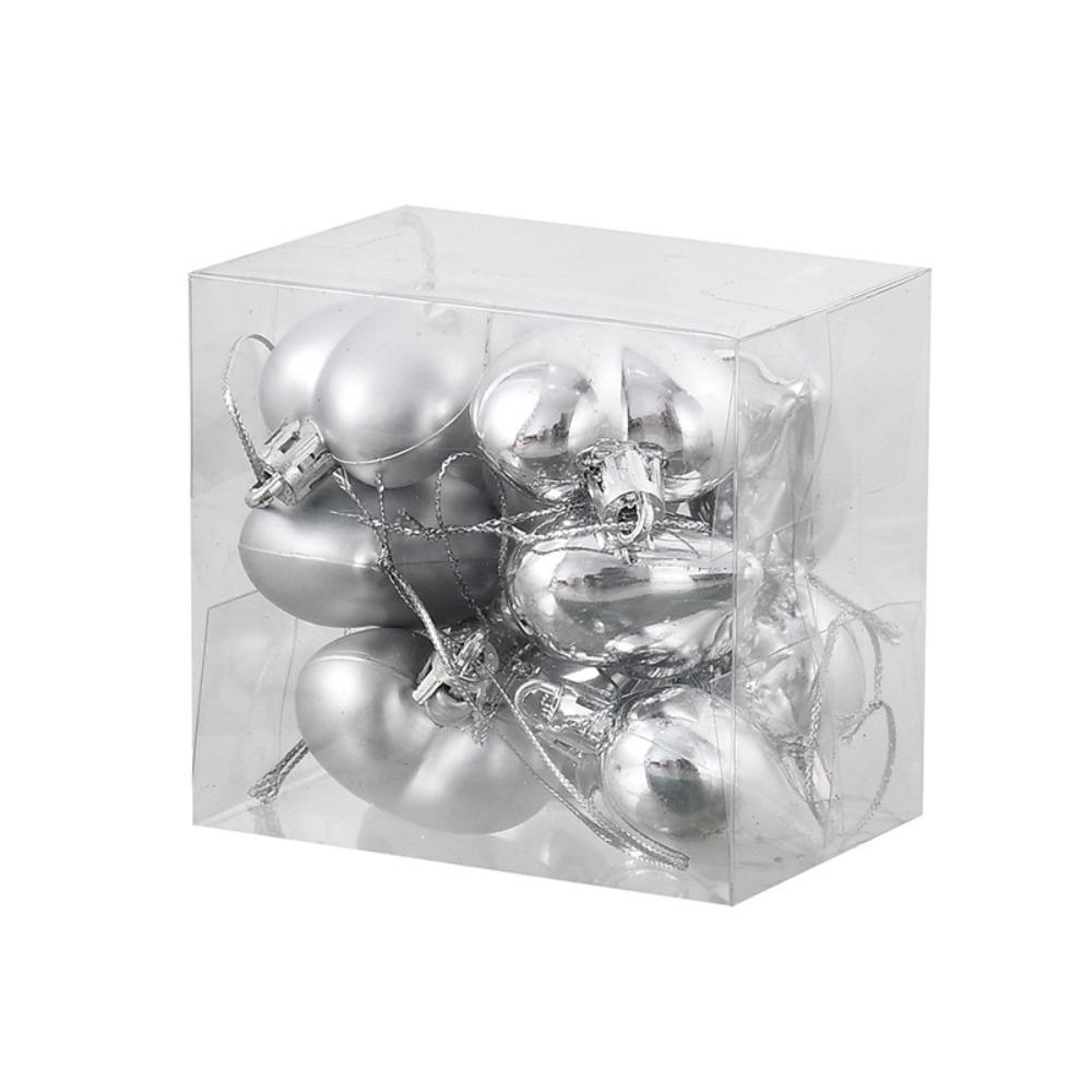 12 STÜCKE Kunststoff Herz Kugel Ornamente Set 4,5CM Weihnachtskugeln Hängendes Herz Kugel Anhänger Weihnachten