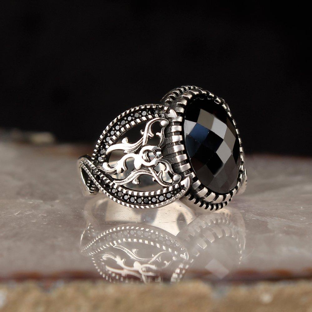 

925 Ayar Gümüş Zirkon Taşlı Erkek Yüzük 9