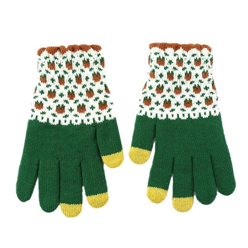Winter Warm Touchscreen Cycling Gloves - Women's Knit, Windproof, Plus Velvet, Cute Design