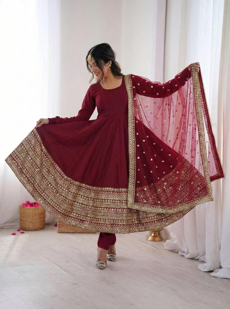 Women Bollywood Anarkali Long Gown Salwar Suit Indian Designer Party Wear Salwar Kameez