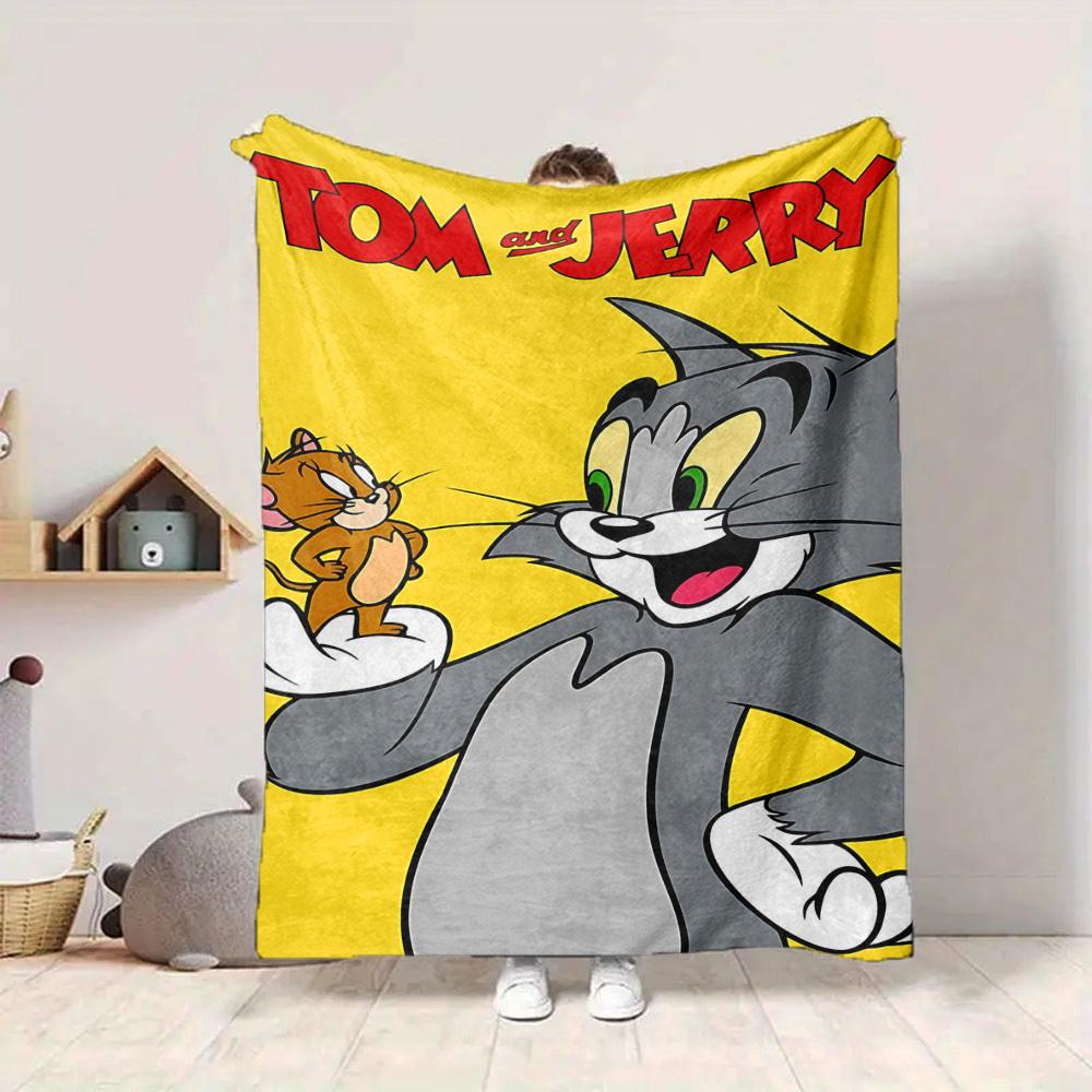 1pc Tom, Jerry Blanket Lightweight Flannel Throw For Sofa, Bed, Travel, Livingroom, Office, Couch, Chair, And Bed