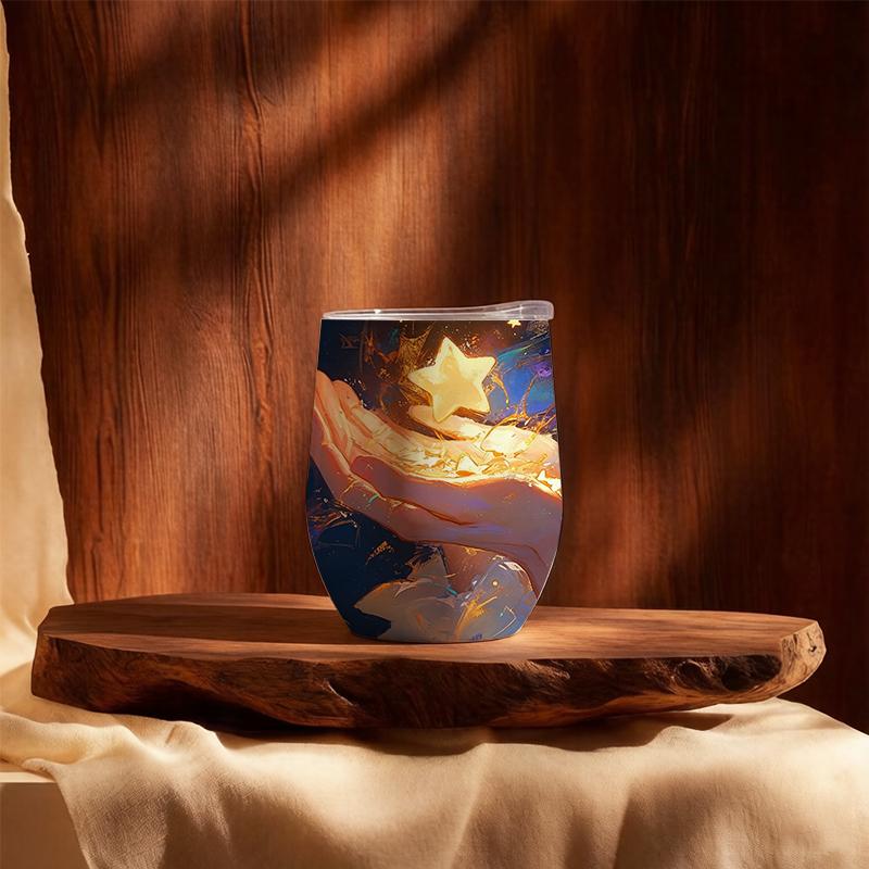 Eggshell Cup 355ml Palm Star Element Egg Shaped Insulated Cup U Shape Eggshell Cup Mini Stainless Cool Cup Insulated Water Cup Eggshell Cup 355ml
