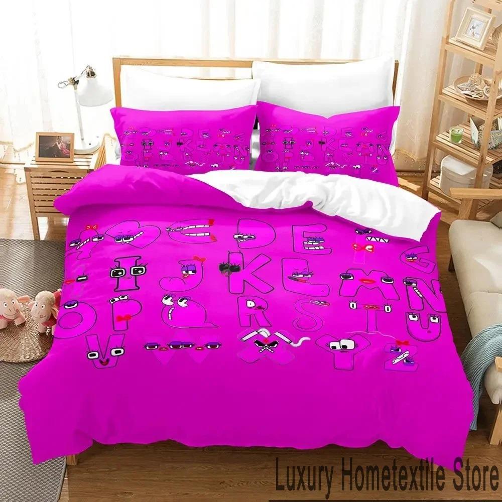 3D Print Cartoon Alphabet Lore A-Z Bedding Set Duvet Cover Bed Set Quilt Cover Pillowcase Comforter King Queen Size Boys Adult