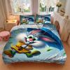 3pcs Anime Bunny Comforter Set with Two Pillowcases (No Core) - Home Decor, Festival Gift, Polyester Fabric, Cartoon Design for Bedroom and Guest