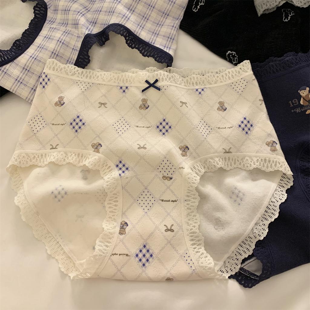 Big Size Ladies Spring and Autumn New Lovely Pure Cotton Without A Mark in The Waist Triangle Briefs