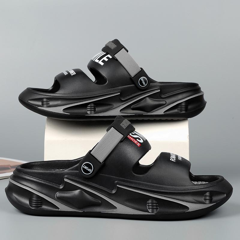 Big Size Men's Slippers Summer Sport Style Slides Anti-slip Thick Sole Breathable Fashion Slip-on Beach Leisure Sandals