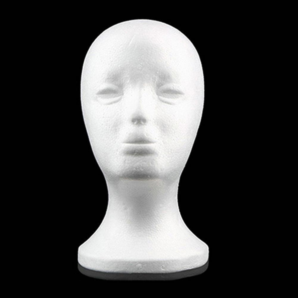 Foam Female Mannequin Head Model EPS Flocking Wigs Glasses Cap Display Holder Stand Model Photo Studio Shooting Prop