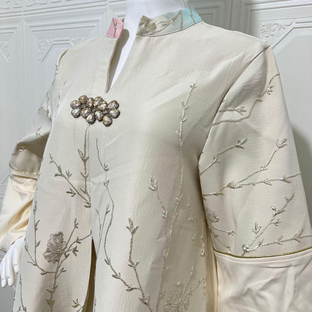 Dubai Arabian Fashion: High-End Embroidered Gradient Jacquard Long Robe