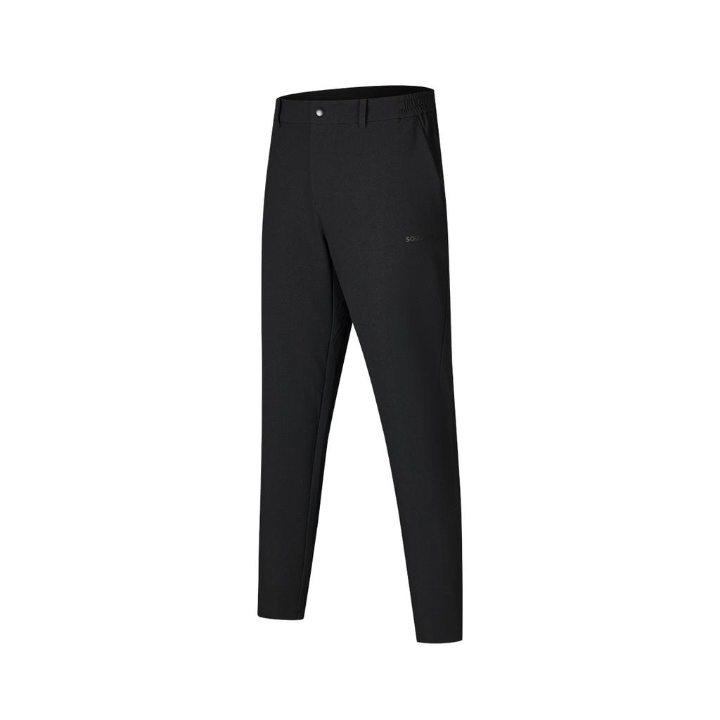 SAUCONY Solid Thick Mid-Rise Knitted Sports Pants Men Bottoms Black SC2240138B-BK01