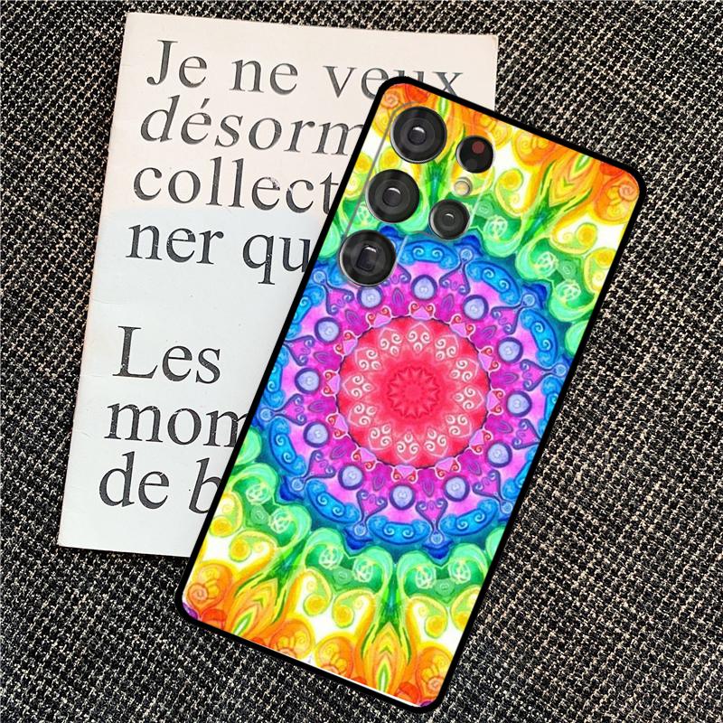 Trippy Tie Dye Floral Mandala Case For Samsung Galaxy S25 Ultra S21 S22 S23 S24 Ultra S9 S10 S20 Plus S25 FE Back Cover