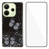 For Xiaomi Redmi Note 14 4G (163.25x76.55x8.16mm) TPU Case WANLONFENG AW Series PVC Butterfly Epoxy Phone Cover with HD Film