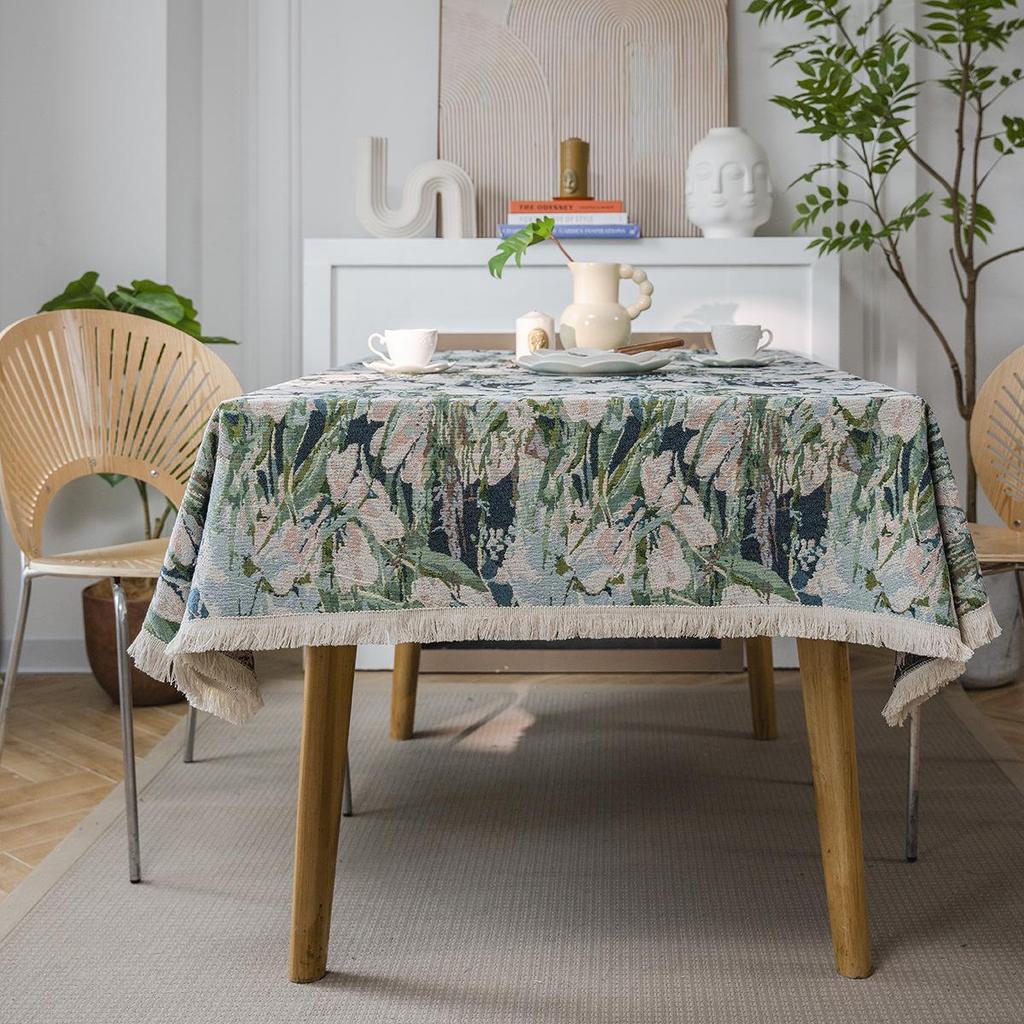 Imaqi Yun Bohemian Floral Jacquard Tablecloth