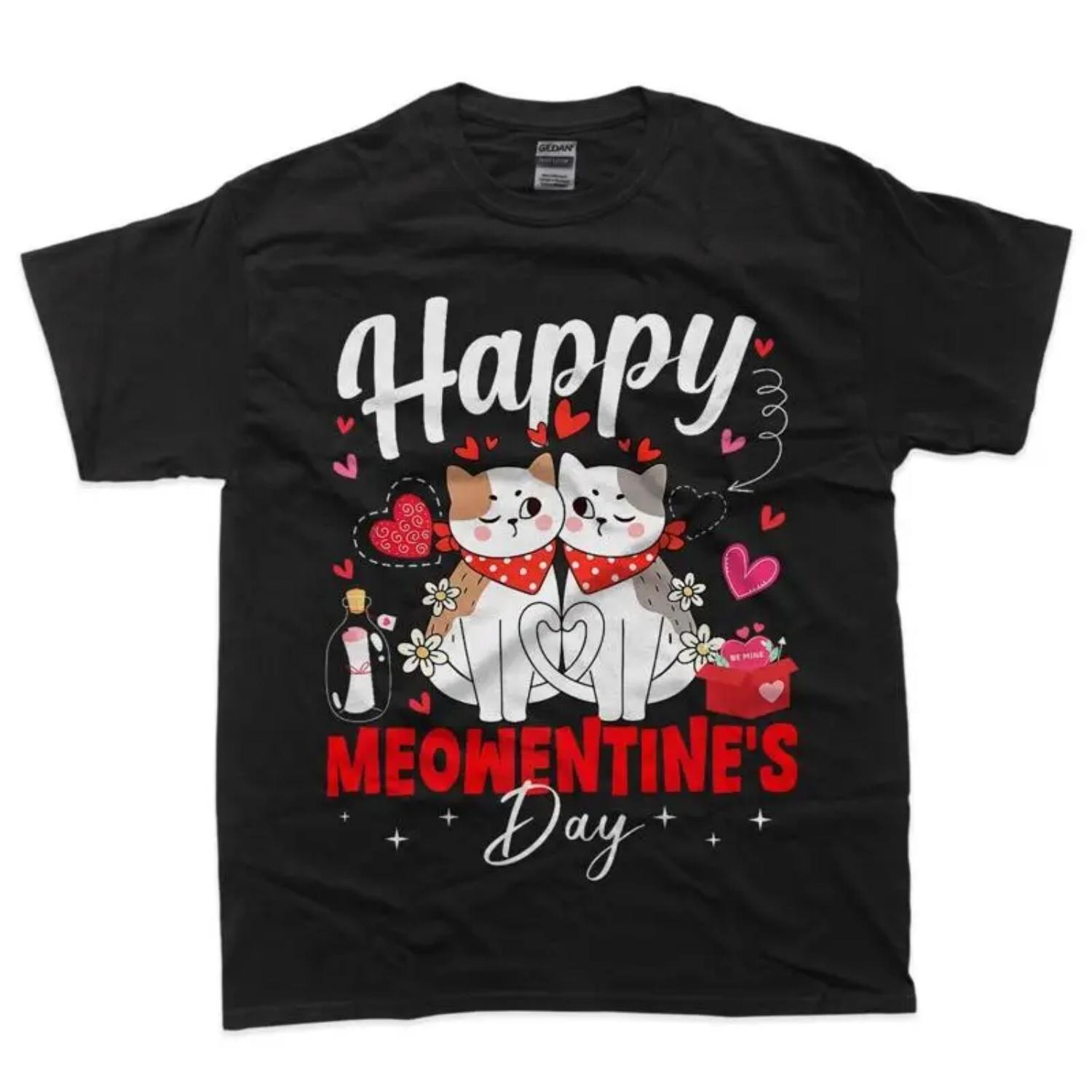 Cute Happy Meowentine S Day Cat Couple Valentine S T Shirt S
