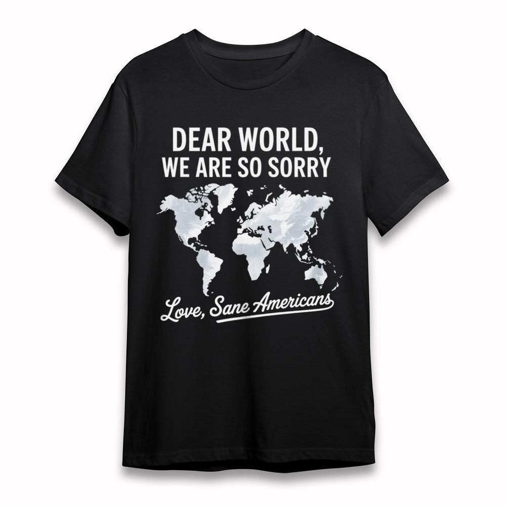 Women s Plus Size Soft Classic T Shirt Global Sorry Message Sincere Text Tee M