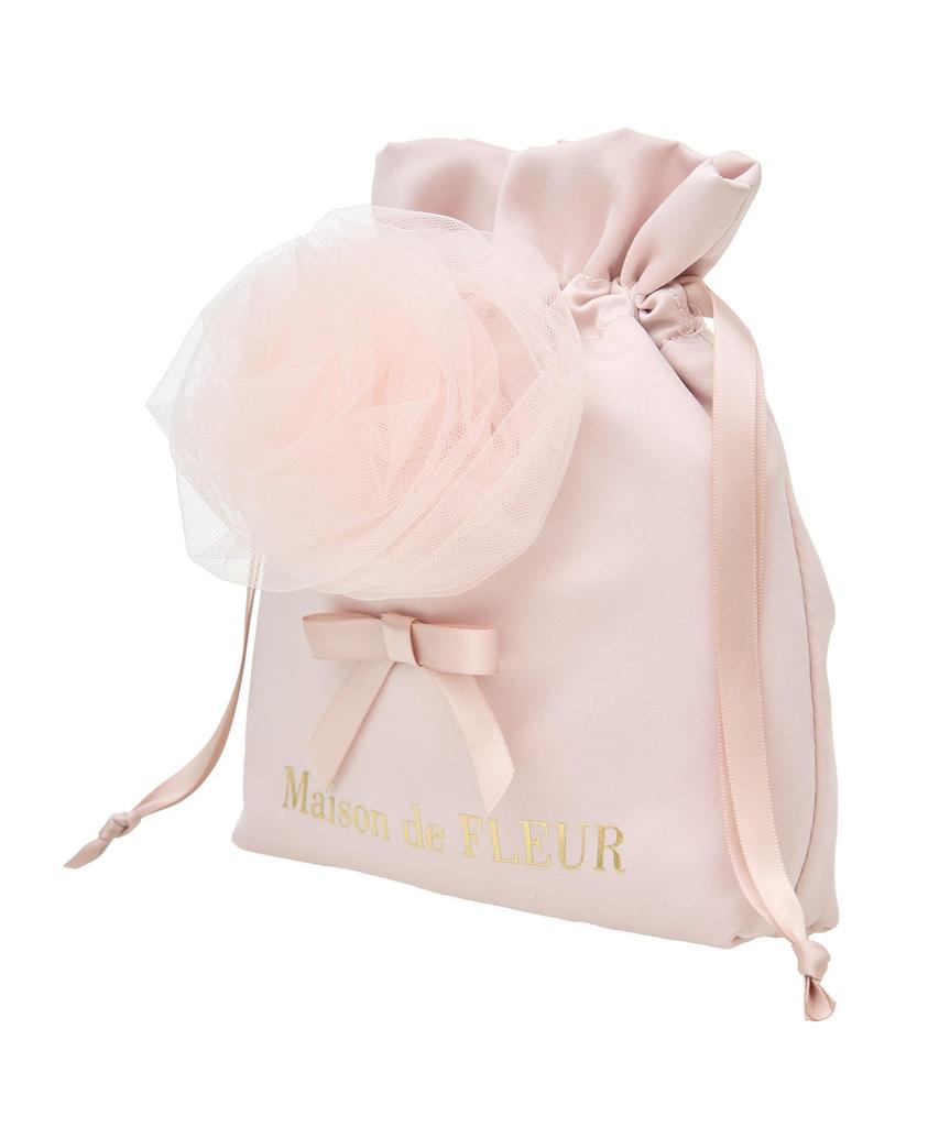 de Bag Cotton Candy Drawstring Bag for Grayish Blue [Maison Fleur] Pouch/Drawstring Women,