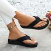Women's Flip Flops Herringbone Flat Shoes 2024 Summer Outdoor Low Heel Casual Lightweight Soft Soled Women's Flip Flops Slip On