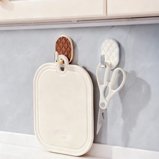 Adhesive Bathroom Hooks Waterproof Rhombus Design Hook Wall Mounted Hanger Hooks