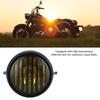   Motorcycle Retro Black   Grill Cover Hdlamp Front Hdlight Yellow Lens