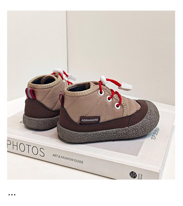 Pantofi de Bumbac Block de Culoare pentru Copii Mici Toamnă/Iarnă - Ghete Scurte Căptușite cu Lână pentru Fete și Băieți