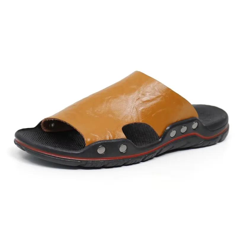 Men's Fashionable Slippers Breathable Retro Chic Slip On Slippers Waterproof Lightweight Comfortable Casual Man Summer Sandals