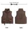 Women's Korean Style Stand-up Collar Sleeveless Waistcoat - Autumn/Winter Solid Color Warm Vest