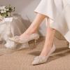 Fashion Elegant Pointed Thin Heel Suede  High Heels Wedding Banquet Wedding Shoes Bridesmaid Shoes 2025 New High Heels Women's Shoes