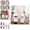 Festive Christmas Wine Bottle Covers Featuring Charming No-face Old Man Design In Red And Gray