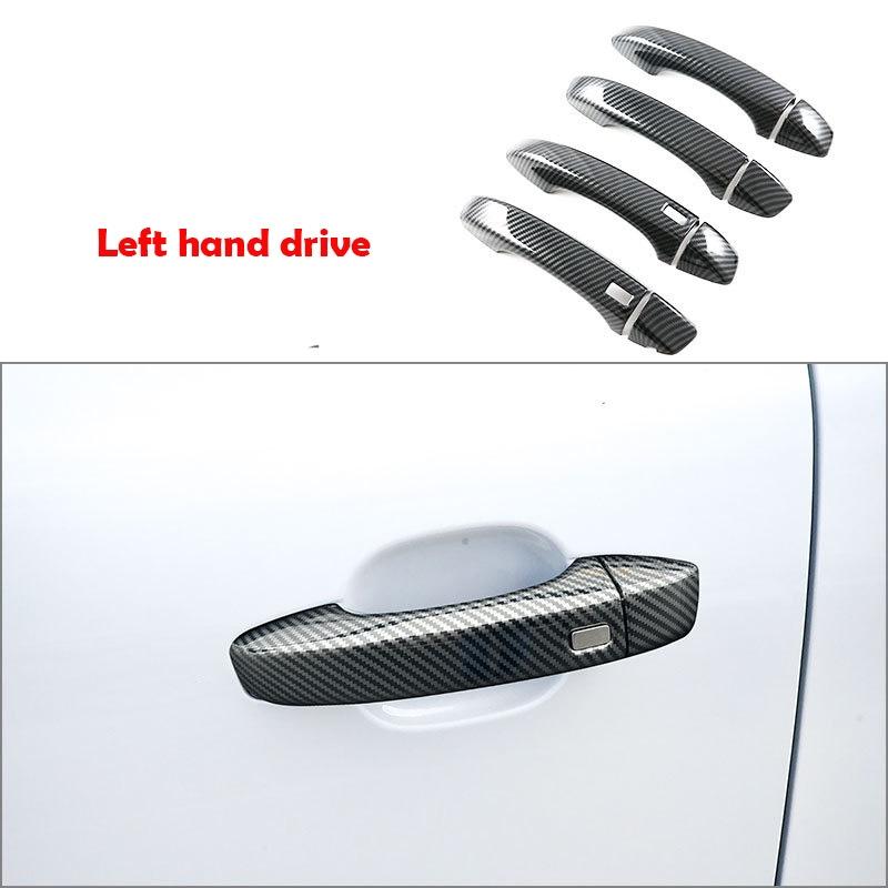LHD RHD For MG HS 2018- ABS carbonfiber Car Door Pull Door knob Catch Door Handle Bowl Cap Decoration Cover Trim Accsesories Left hand drive