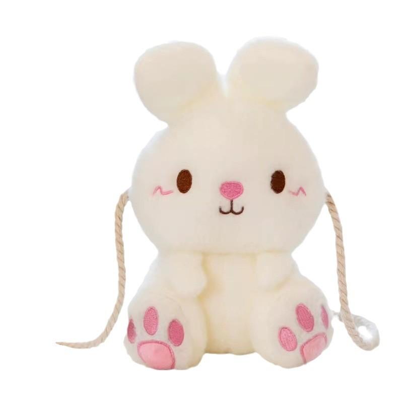 Cute Cartoon Children Plush Rabbit Bag Girls Go Out Travel Doll Bag Crossbody