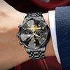 POEDAGAR Exquisite Business Men Watch Waterproof Luminous Chronograph Luxury Man Watches Stainless Steel Men's Quartz Wristwatch