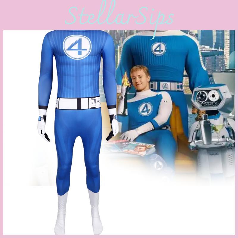 Fantastic Four Jumpsuit Cosplay Costume Halloween Party Stage Performance