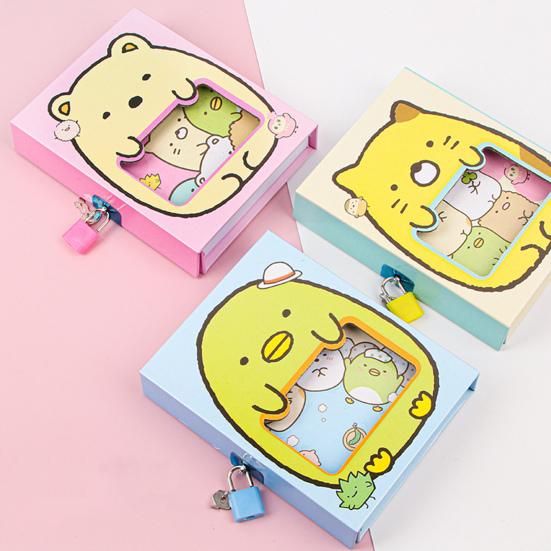 Diary Notebook with Lock Cute Pattern Smooth Writing Creative Password Book Cartoon Diary Child Gift