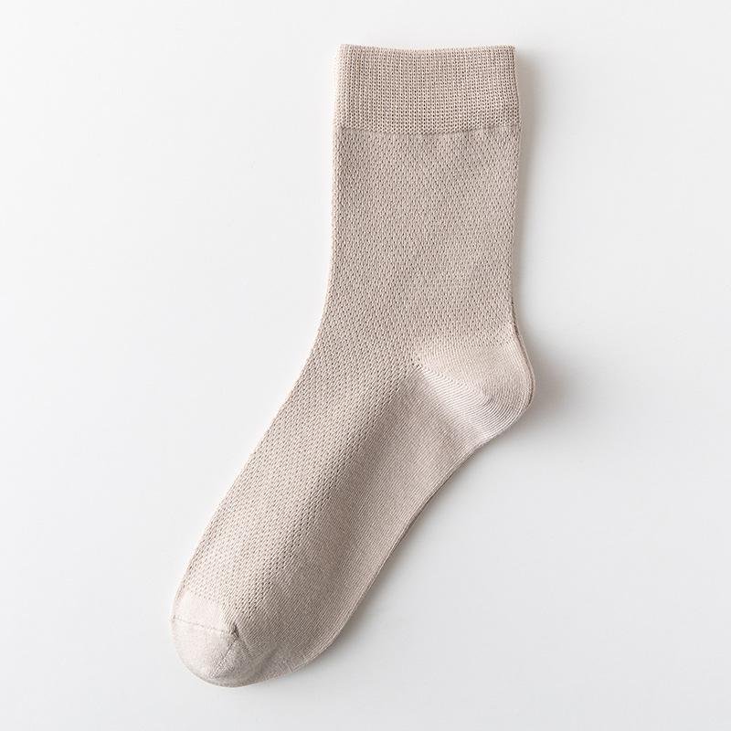 

Мужские летние тонкие деловые носки до середины икры из чистого хлопка, сетчатые дышащие мужские носки, впитывающие пот и предотвращающие появление запаха, спортивные мужские носки из 100% хлопка 1 pair хаки