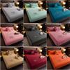 Soft Plush Fitted Sheet Solid Flannel Elastic Band Fitted Sheet Mattress Protector Cover Velvet Bedspread Mattress Cover