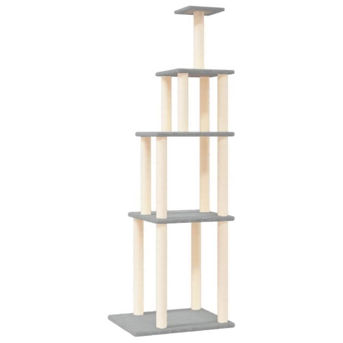 VidaXL Arbre à chat avec griffoirs en sisal gris clair 183 cm 171745