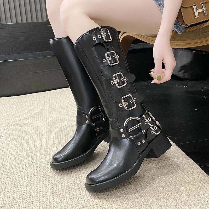 

New Style Popular Lady Boots Women s Rubber Shoes Sexy High Sexy Luxury Designer Square Toe Winter Footwear Boots Zapatos Mujer 40 чорний