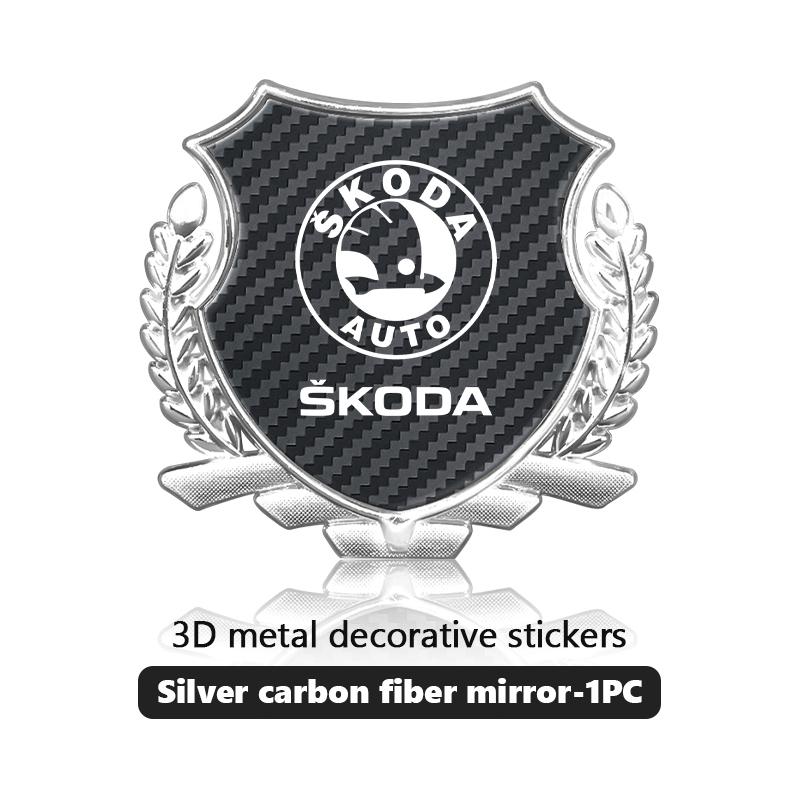 Cycr3 For Skoda 3D Metal Car Side Fender Body Trunk Badge Sticker Accessories VRS Superb Yeti Octavia Enyaq Rapid Karoq Derivati